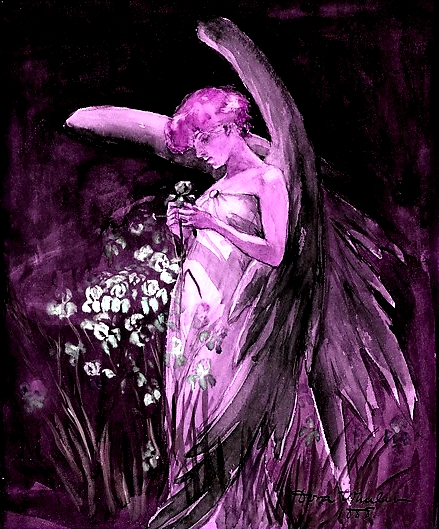 Fairy in Irises - Dora Wheeler (1888)